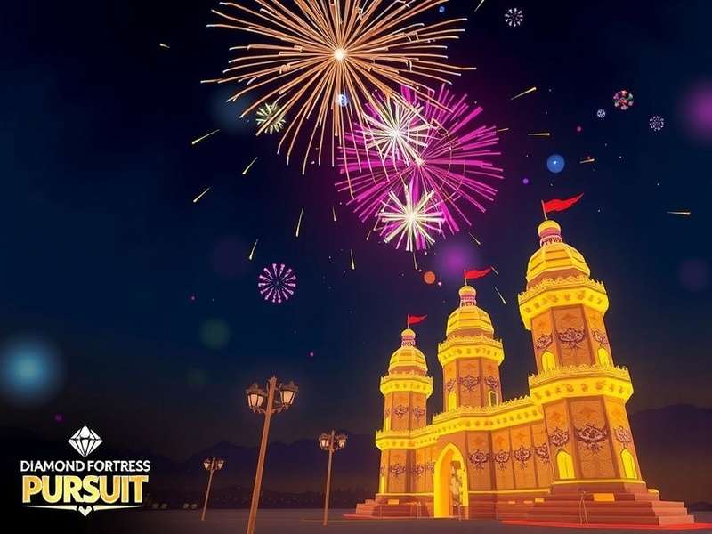 Diwali special event in game Diamond Fortress Pursuit Diwali event featuring fireworks and special decorations